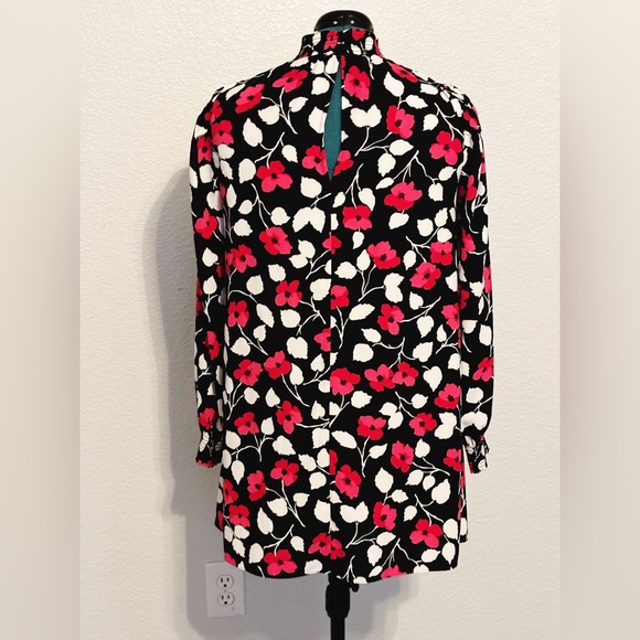 Kate Spade Vintage Fleur Crepe Pink/Red Floral Mini Dress-Women Size XSm… - Picture 4 of 10